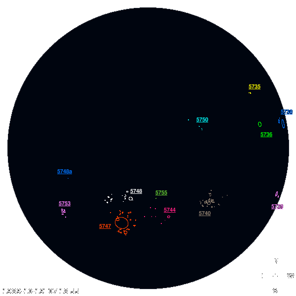 Sonnenfleckengruppe AR 5747 am 19.10.1989